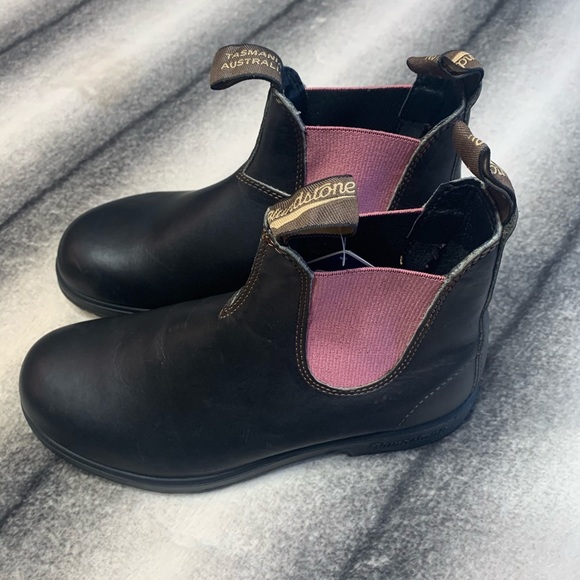 { Blundstone } 1377 Pale Pink Stout Brown Boots - Picture 10 of 13